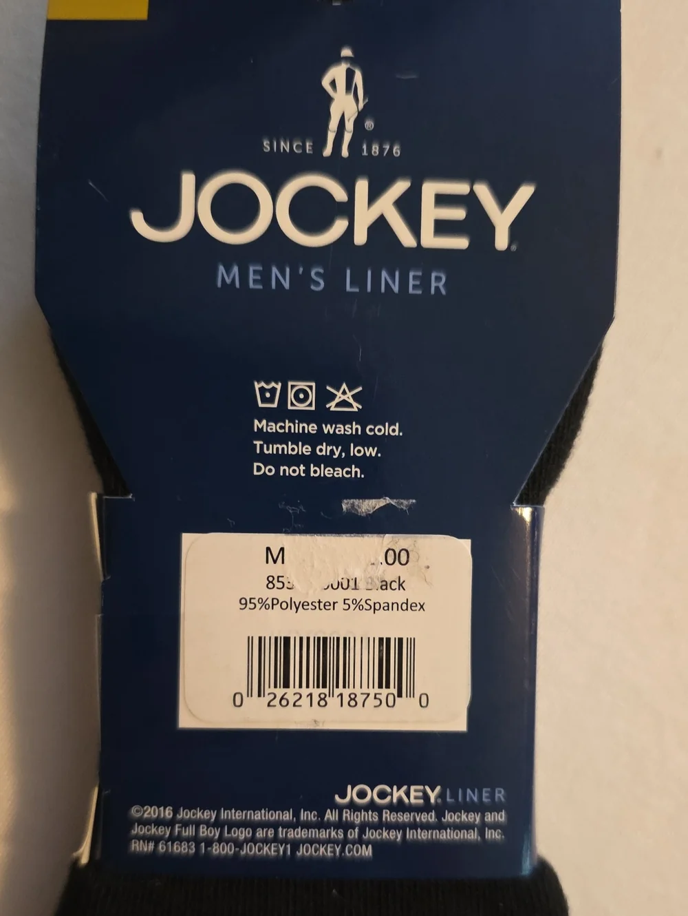 Jockey Men's No-Show Liner Socks - Black (2 Pack) Men's Shoe Sizes 9-12.